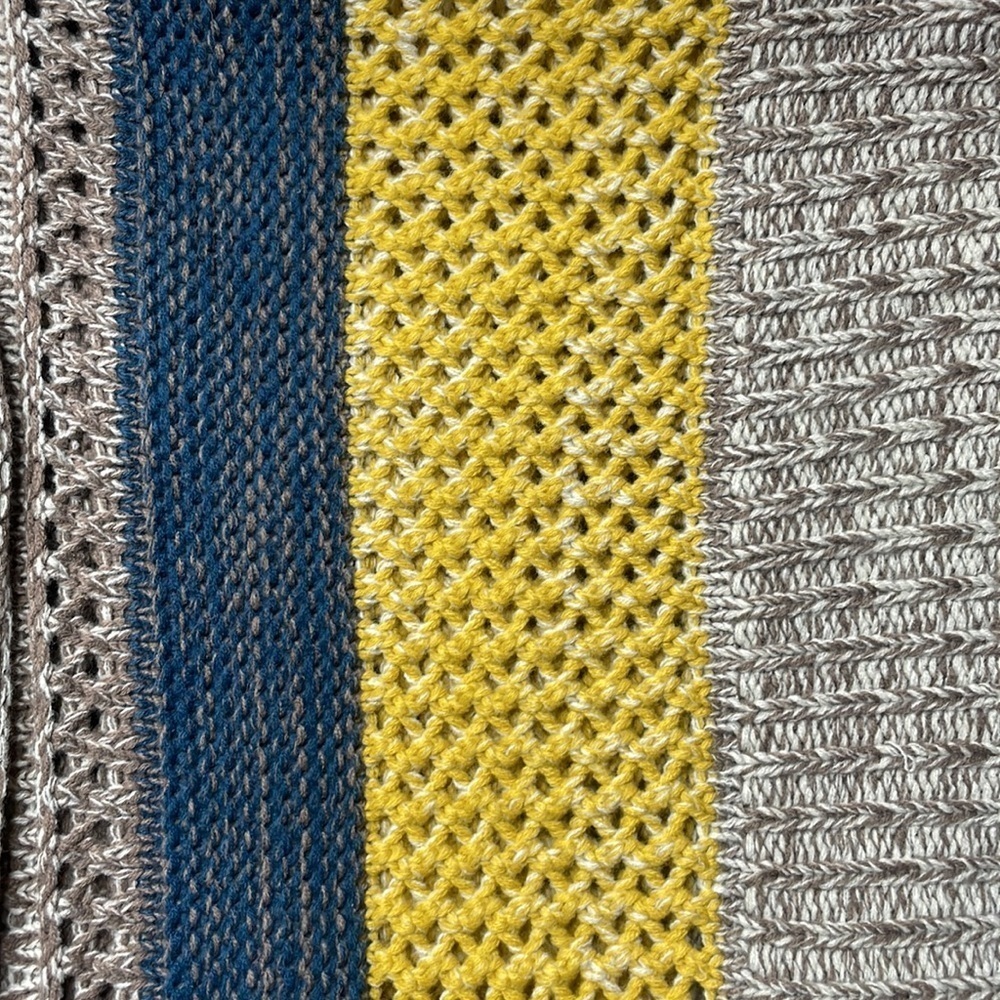 Look Women’s Brown Blue Mustard Cream Knit Woven Infinity Scarf - Picture 3 of 6